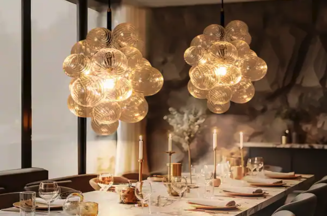 Elegant Spherical Glass Chandelier for Living Room