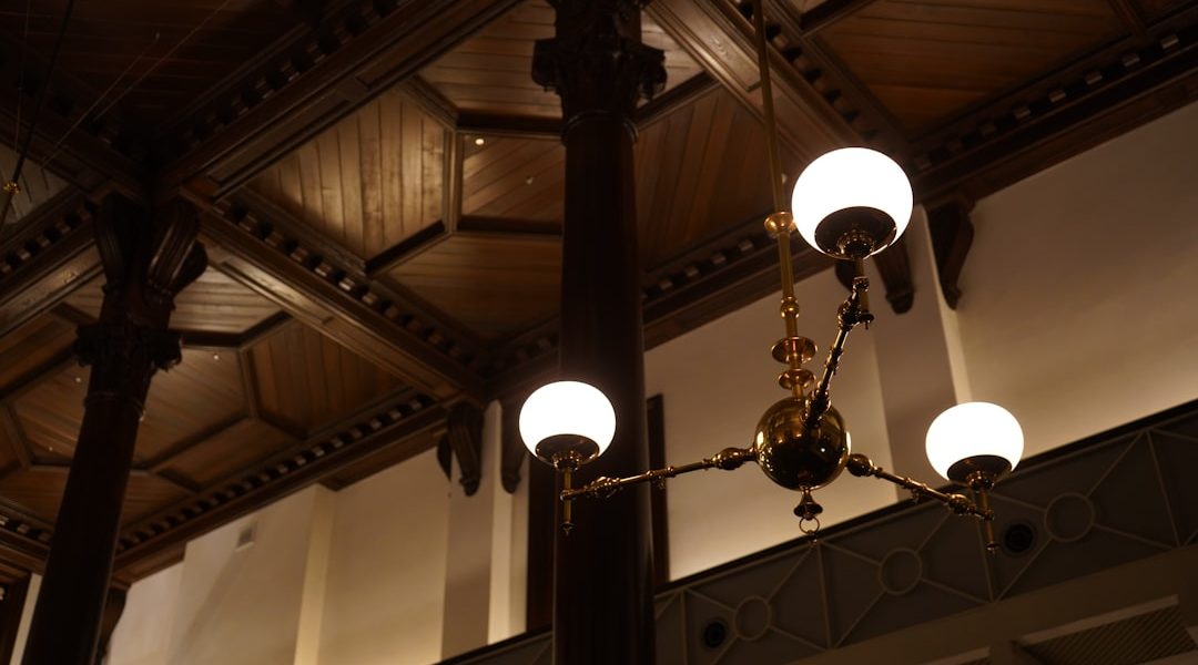 Photo Wooden Ceiling Light