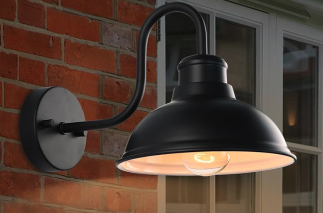 Modern Farmhouse Matte Black Barn Light: Exterior Elegance