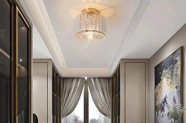 Enhance Your Space with Art Deco Crystal Flush Mount Lights